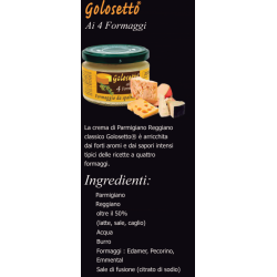 Golosetto - Crema De Parmigiano Reggiano con 4 Quesos